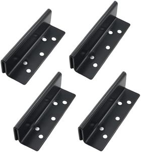 MEICOCO 4 PCS Bed Frame Hardware Bed Post Double Hook Slot Hardware Attachment Brackets, Bed Frame Brackets Heavy Duty for Wooden Screws Included