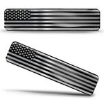 Biomar Labs® 2 x 3D Domed Silicone Silver Stickers Decals USA National American Flag Car Motorcycle Helmet F 128