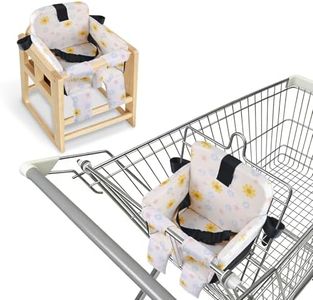 Portable Baby Shopping Cart Seat, High Chair Cover for Outdoor, One-Hand Installation Cart Seat Cover, Comfortable and Supportive Foam-Padded, Grocery Cart Baby Seat – Floral