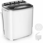 Ceamorfco Portable Washing Machine, 18lbs Portable Washer and Dryer Combo for Laundry, Twin Tub Washing Machine 11lbs Washer & 7lbs Spinner, Lavadora Portatil for Apartments, RVs, Camping, Dorms