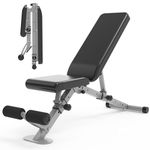 leikefitness Adjustable Weight Bench Foldable Workout Exercise Bench with Automatic Lock for Upright Incline Decline and Flat Full Body Exercise (GM5810(BLACK))