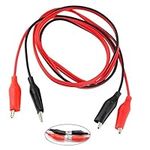 2Groups 39.3Inch Alligator Clips Electrical, Jumper Wires with Alligator Clips for Electrical Testing, Circuit Connection, Experiment (Red & Black)