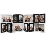 SUMGAR Multiple Picture Frame Multi 12 Aperture Collage Family Photo Frame for Wall Mounted Tabletop Freestanding with White 4 X 6''X4'' Black 8 X 2.5''X4'' Glass Cover Wedding Friend Birthday Gift