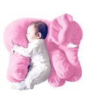 DearJoy Big Fibre Filled Baby Pillow and Stuffed Animal Elephant Soft Toy of Plush Hugging Pillow Material for Kids Boy/Girl as Birthday Gift (60 cm, Pink) Polyester