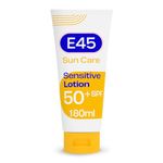 E45 Sun Body Lotion for Sensitive Skin. Hydrating Sun Cream with very high UVA and UVB protection and SPF 50+. For Dry Skin, Sensitive Skin and Eczema Prone Skin - 180 ml