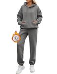 Yuson Girl Womens Tracksuit Set Two Piece Outfits Lounge Sets For Women Fleece Hoodie Sweatshirt Jogger Sweatpants Y2K Tracksuit Autumn Winter Warm Sweatsuit Full Set Activewear Gym Loungewear Sets