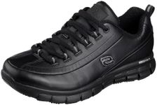 Skechers for Work Women's Sure Track Trickel Slip Resistant Work Shoe,Black,8.5 M US