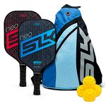 SLK Neo by Selkirk Pickleball Paddle Set | Polymer Pickleball Paddles Feature a Graphite Face and SX3 Honeycomb Core | 4 Pickleball Balls | Pickleball Rackets Designed in The USA