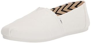 TOMS Organic Cotton Canvas White Slip Ons-UK 7