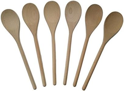 Wooden Spoons Mixing Baking Serving In Beech 12 inch - Set of 6 ROUNDSQUARE