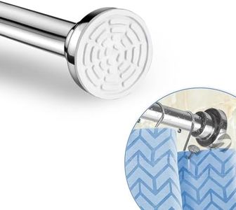 Sunvibe (85cm To 140cm) Extendable Shower Curtain Tension Rod Non-Drilling Anti-Skid Spring Pull Rod - (Stainless Steel, Silver, 1 Piece)