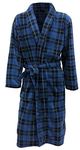 John Christian Men's Fleece Robe Blue Tartan (XXL)