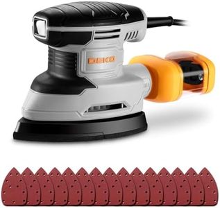 Detail Sander Electric: DEKOPRO 180W Mouse Sander Corded Sanders Hand Tool 13000 RPM with Dust Collector, 15pcs Sandpaper - Ideal for Sanding Polishing Removing Woodworking DIY