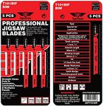 5 x TopsTools T101BIF Laminate Cutting Jigsaw Blades Compatible with Bosch, Dewalt, Makita, Milwaukee and many more