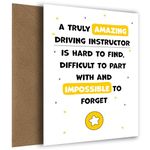 Driving Instructor Thank You Card - Impossible to Forget - Appreciation Card for Driving Instructor to Express Thanks to Him or Her - Thank You Lessons Passed Test