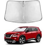 EcoNour Windshield Sunshade Compatible for Nissan Rogue 2021-2024 2025 2026, (Not for Rogue Sport) Sun Visor for Front Windshield & Window Sun Shade Cover, UV Heat Protector, Car Accessories