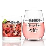 Modwnfy Husband Wife Whiskey Glass 