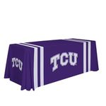 Victory Corps TCU Horned Frogs College Sports Printed Table Throw - NCAA Licensed - Polyester 6' Draped School Tablecloth (Purple, White)