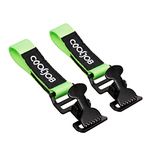 COOLJOB Work Glove Clip, 2 pcs Glove Clip Holder, Metal Glove Clamp Grabber with Velcro Strap for Belt, Turnout Gear, Firefighter, Guard, Labor Work Clamp Safety - High Visible Fluorescent Yellow