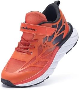 Boys Girls Kids Orthopedic Walking Shoes: Cushion Thick Sole High Arch Flat Feet Orthotic Outdoor Tennis Shoes, Supportive Casual Standing Plantar Fasciitis Pain Relief Sneakers Orange Little Kid 2