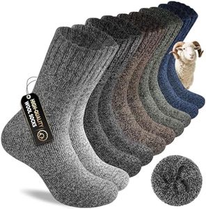 SockWaddles Thermal Socks for Men, 5 Pairs Thick Wool Warm Socks, Breathable and Moisture-Wicking Walking Boot Winter Sock for Outdoor Hiking Sport 7-11