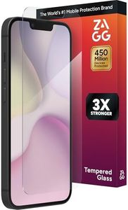 ZAGG InvisibleShield Glass+ Screen Protector for iPhone 14/13/ 13 Pro - 3X Shatter Protection, High Scratch Resistance, Oil-Resistant, Reinforced Edges, Easy Install