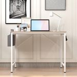 Computer Desk Home Office Writing Study Desk, Modern Simple Style PC Table (Beige, 100 x 50 x 75 cm)