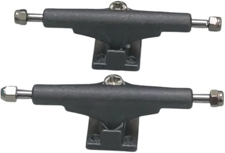 LEEFAI Pro Fingerboards Trucks - Mini skateboard da 34 mm con asse singolo, con coppe girevoli e dadi autobloccanti, boccole più dure aggiornate (metallo grezzo)