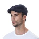 WITHMOONS Simple Newsboy Hat Flat Cap SL3026 (Navy)