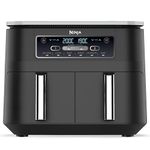 Ninja Foodi Dual Zone Air Fryer AF300IN| 7.6L Dual Drawer Air Fryer| Max Crisp 240°C| 6 Cooking Functions – Air Fry, Roast, Bake, Reheat & Dehydrate| Variable Airflow 1200–2600 RPM|PTFE/PFOA/PFASFree