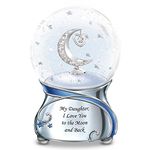 My Daughter, I Love You to The Moon and Back Snowglobe with Moon and Heart Charm