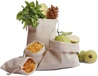 BigLotBags Premium Cotton Canvas Muslin Bag. Double Drawstring. Reusable Natural Eco Friendly Muslin Storage Bags. Pack of 25 (4 x 6 Inches)