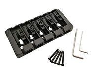 Guyker 5 String Bass Bridge with Locking Zinc Saddles – Dual Load Type A Bridges String Space 19mm Replacement for Jazz Bass or Precision Electric Instruments (Black)