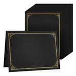 SUNEE Certificate Holders(Black, 30 Packs, New Pattern), Diploma Covers Gold Foil Border, for Letter Size 8.5x11 Certificates, Cardstock, Document Papers