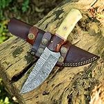 Grace Knives Hunting Damascus Steel Handmade Knife 9 Inches With Leather Sheath G-127 WB