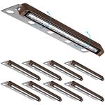 LEONLITE 8-Pack Premium Series 12 Inch Dimmable LED Hardscape Lighting 3 Way, 3W/5W/7W Retaining Wall Lights, Low Voltage Landscape Lights, 12V Paver Light, Outdoor Step Light, 5000K Daylight, ETL