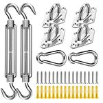 Sun Sail Hardware Kit, 5 Inch 304 Marine Grade Stainless Steel Sun Shade Sail Hardware Kit for Triangle/Rectangle/Square Sun Shade Sails Installation (40 PCS