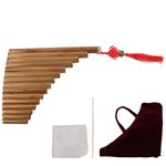 Pan Flute, Natural Bamboo Pan Flute, with 15 Pipes and G Tone, Chinese Traditional Musical Instrument Pans Pipe