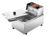 BLEND ART Electric Deep Fat Fryer 6 Litre Stainless Steel Body 2500W with Variable Temperature Control, Sliver, For Commercial and House Hold Purpose (Made In India) (SLiver)