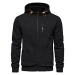 CTU Men's Hoodies Zip Up Long Sleeve Fleece Sweatshirts Hoodies for Men Black 2XL