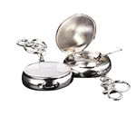 VORCOOL 2 Piece Stainless Steel Mini Circular Pocket Ashtray Keyring