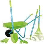 small foot Large Wooden and Metal Garden Set with Wheelbarrow, Spade, Rake and Much More, from 3 Years, 12014