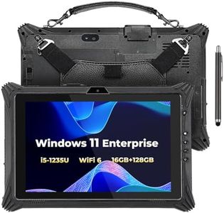 MUNBYN High-End Rugged Windows Tablet IRT10, 10.1" Windows 11 IoT Enterprise, i5-1235U, WiFi 6 Rugged Tablet,16GB+128GB Industrial Tablet,Hot Swappable Work Tablets for Construction Work,2Y Protection