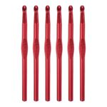 uxcell Aluminum Crochet Hook 8mm US Size L (Size 11) Knitting Needles for DIY Craft Yarn Red 6Pcs