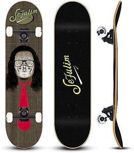 Sefulim 31 x 8 Inch Complete Skateboard 7 Layer Canadian Maple Double Kick Deck Concave Cruiser Trick Skateboard for Boys Girls Teens Adults Beginner
