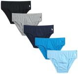 U.S. Polo Assn. Men's Underwear - Low Rise Briefs with Contour Pouch (5 Pack), Maritime Blue/Charcoal Heather/Grey, XL