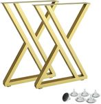 SLAERA HOME Gold Metal Table Legs 28 x 17.7 Modern Heavy Duty Desk Legs Base Y-Shape Table Legs Set of 2 pcs DIY Industrial Furniture Legs and Dining Table Legs