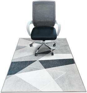 SAIKOOWA Office Chair Mat for Hardwood Floor & Low-Pile Carpet, 60"*48" Highly Premium Quality Under Desk Mat 3.86lbs Anti-Slip Rolling Chair Mat for Carpet/Laminate Floor Black White