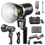 Godox ML60Bi LED Studio Photography Light 60W Bi-Color Temperature 2800-6500K CRI96 TLCI97 Adjustable Brightness 16 Groups 32 Channels Godox Mount with Handle Grip Mobile Phone APP Control