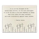 TJ Originals It's Not the Strongest of the Species That Survives. Charles Darwin Quote Motivational Wall Art- Unframed 11 x 14 Print - Inspirational Gift for Family & Friends